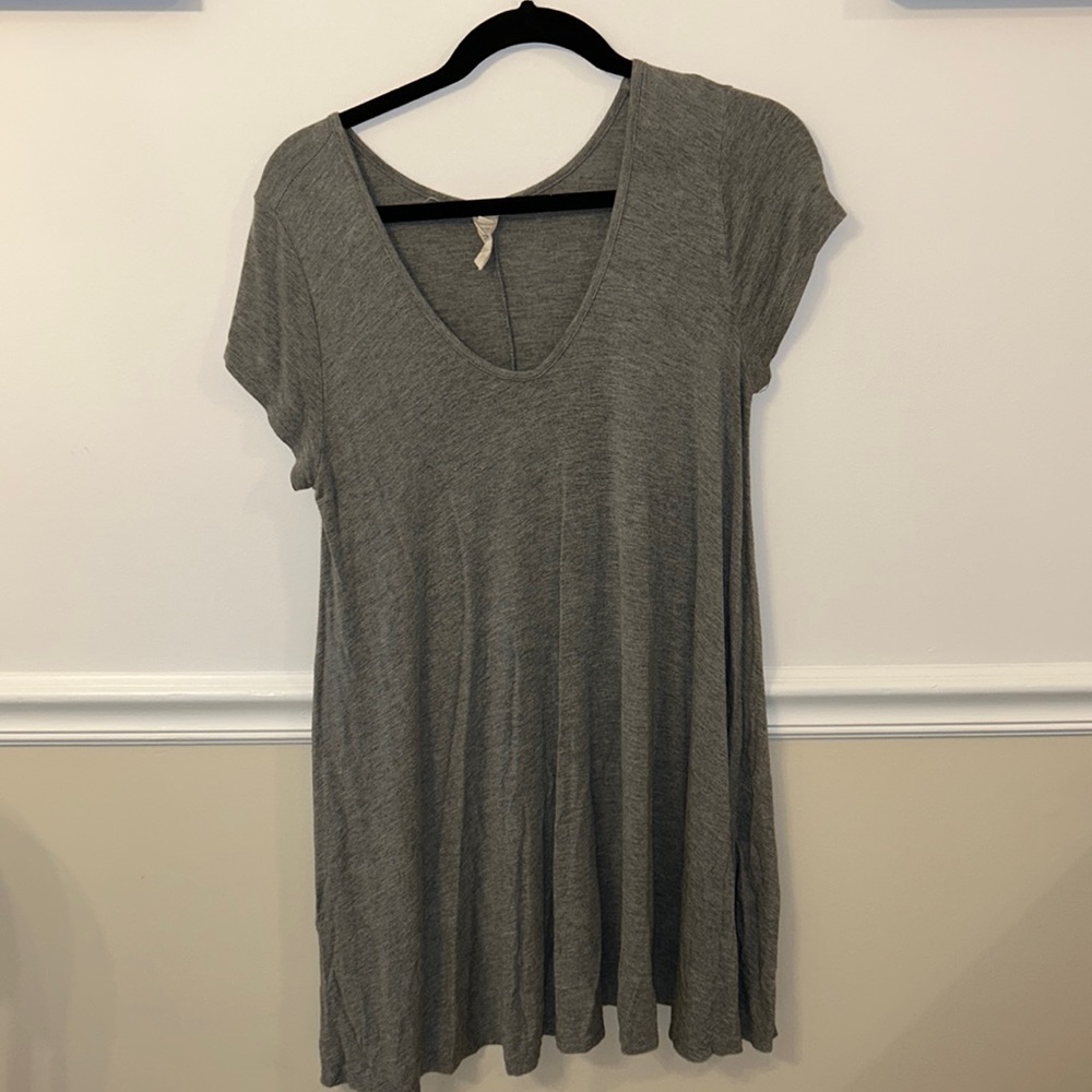 Grey light T shirt dress